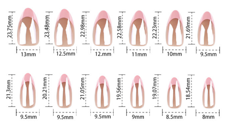 Nude Pink French Tip Press On Nails Glossy Natural Base with Soft Pink Smile Line Almond Shape Reusable Full Cover False Nails Kit Classic Elegant Everyday Nails 92