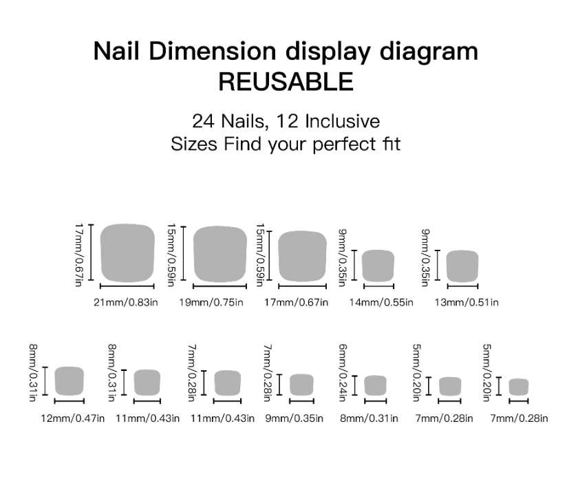 Rose Gold Toe Press-On Nails Metallic Mirror Short Square Reusable Glue On Fake Toenails Summer Set 42