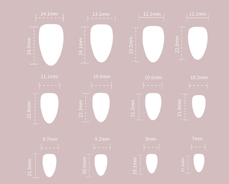 Glossy Nude Pink Press-On Nails Almond Heart Design Mirror Finish Reusable Glue On Fake Nails Cute Set 40