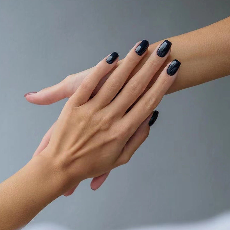 Press On Nails Short Glossy Fake Nails Natural Full Cover Reusable Nail Kit Easy Apply Durable Salon Look Nails 65