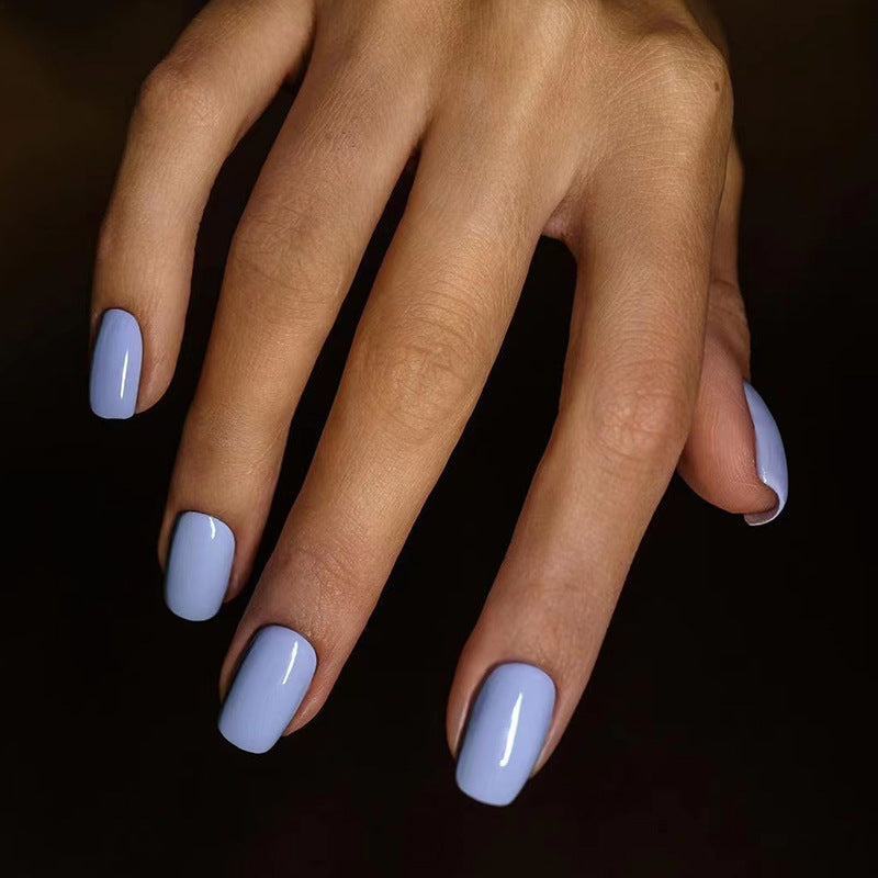 Press On Nails Short Glossy Fake Nails Natural Full Cover Reusable Nail Kit Easy Apply Durable Salon Look Nails 65