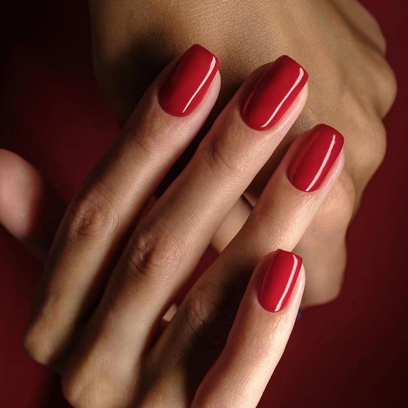 Press On Nails Short Glossy Fake Nails Natural Full Cover Reusable Nail Kit Easy Apply Durable Salon Look Nails 65