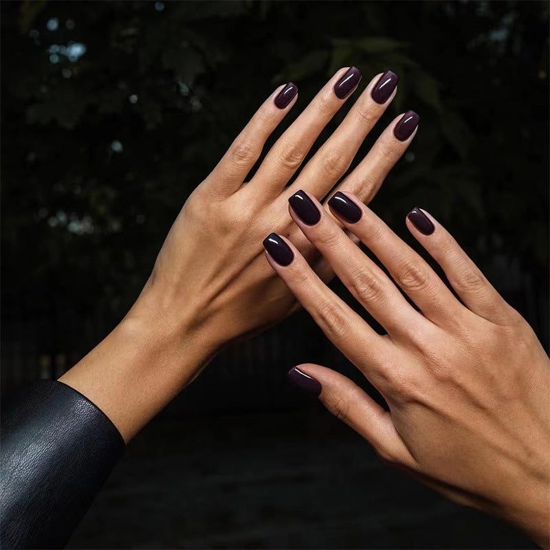 Press On Nails Short Glossy Fake Nails Natural Full Cover Reusable Nail Kit Easy Apply Durable Salon Look Nails 65