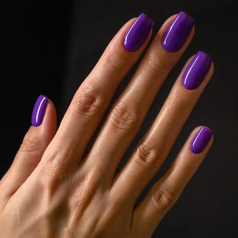 Press On Nails Short Glossy Fake Nails Natural Full Cover Reusable Nail Kit Easy Apply Durable Salon Look Nails 65