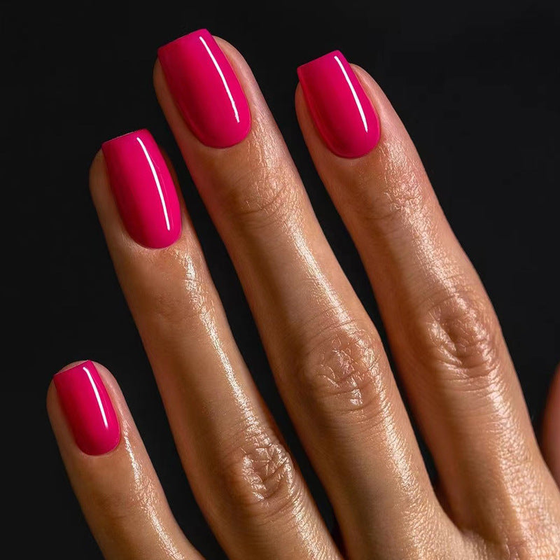 Press On Nails Short Glossy Fake Nails Natural Full Cover Reusable Nail Kit Easy Apply Durable Salon Look Nails 65