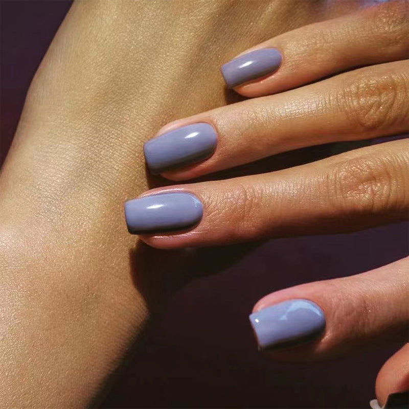 Press On Nails Short Glossy Fake Nails Natural Full Cover Reusable Nail Kit Easy Apply Durable Salon Look Nails 65