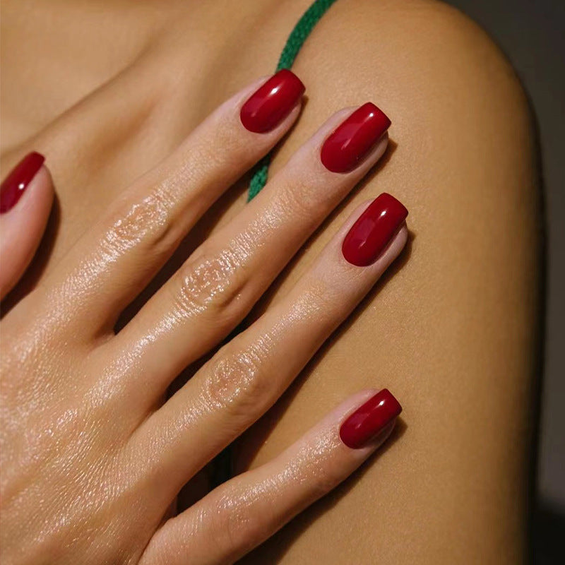 Press On Nails Short Glossy Fake Nails Natural Full Cover Reusable Nail Kit Easy Apply Durable Salon Look Nails 65