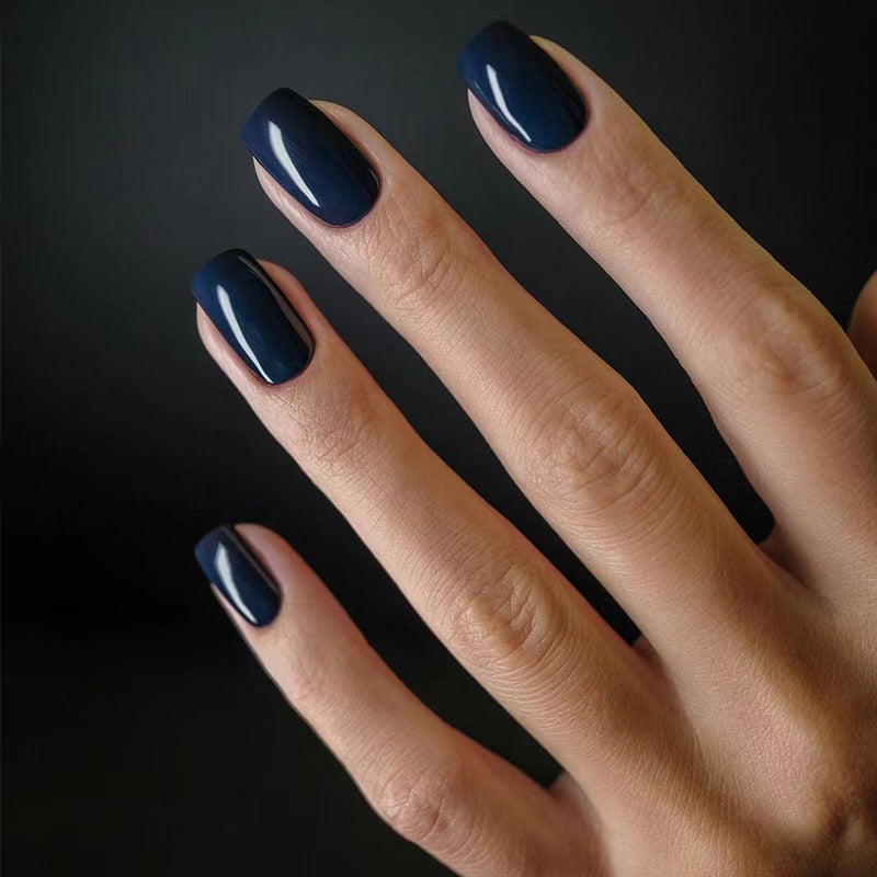 Press On Nails Short Glossy Fake Nails Natural Full Cover Reusable Nail Kit Easy Apply Durable Salon Look Nails 65