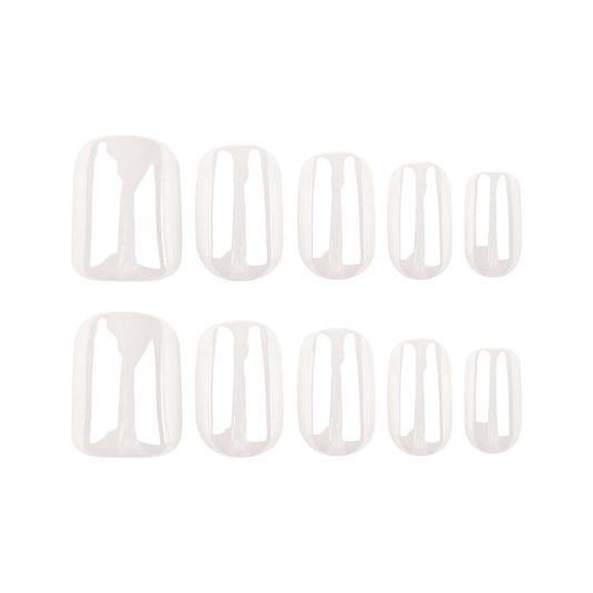 Press On Nails Milky White Natural Glossy Short Oval Fake Nails Nude Clean Girl Minimalist Nails Reusable Full Cover Stick On Nails for Women Everyday Office Wedding 77