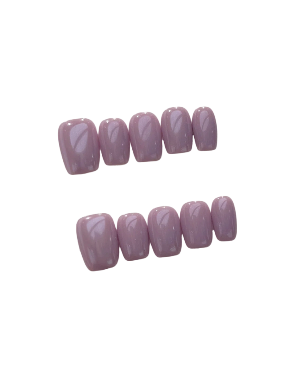 Lavender Purple Press-On Nails – Short Squoval Solid Color Nails with Glossy Finish | Minimal Reusable Nail Set 301
