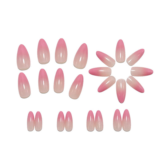 Blush Pink Press On Nails Almond Soft Gradient Natural Glossy Fake Nails Reusable Glue On Cute Everyday Set 50