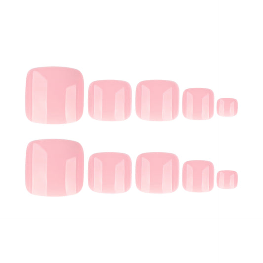 Press On Toenails Nude Pink Glossy Short Square Fake Toenails Natural Look Reusable Pedicure Set Simple Clean Girl Nails for Women Everyday Wear Sandal Ready Toe Nails 73