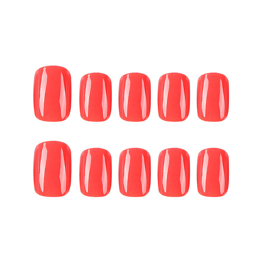 Press On Nails Multi Color Set Short Squoval Glossy Fake Nails Reusable Full Cover Nail Kit Blue Red Green Black Nude 62
