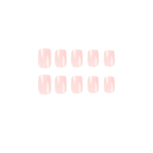 Press On Nails Short Glossy Fake Nails Natural Full Cover Reusable Nail Kit Easy Apply Durable Salon Look Nails 65
