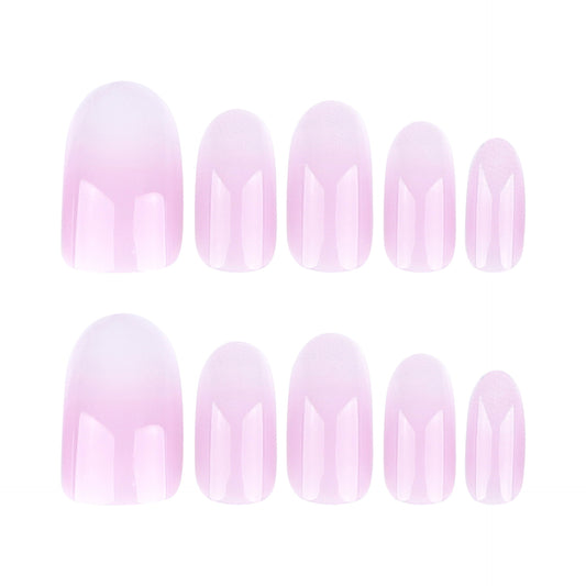 Pink Purple Ombre Press On Nails Short Oval Glossy Gradient Full Cover Fake Nails Natural Jelly Look Reusable Acrylic Nails Kit Soft Feminine Everyday Nail Set 150