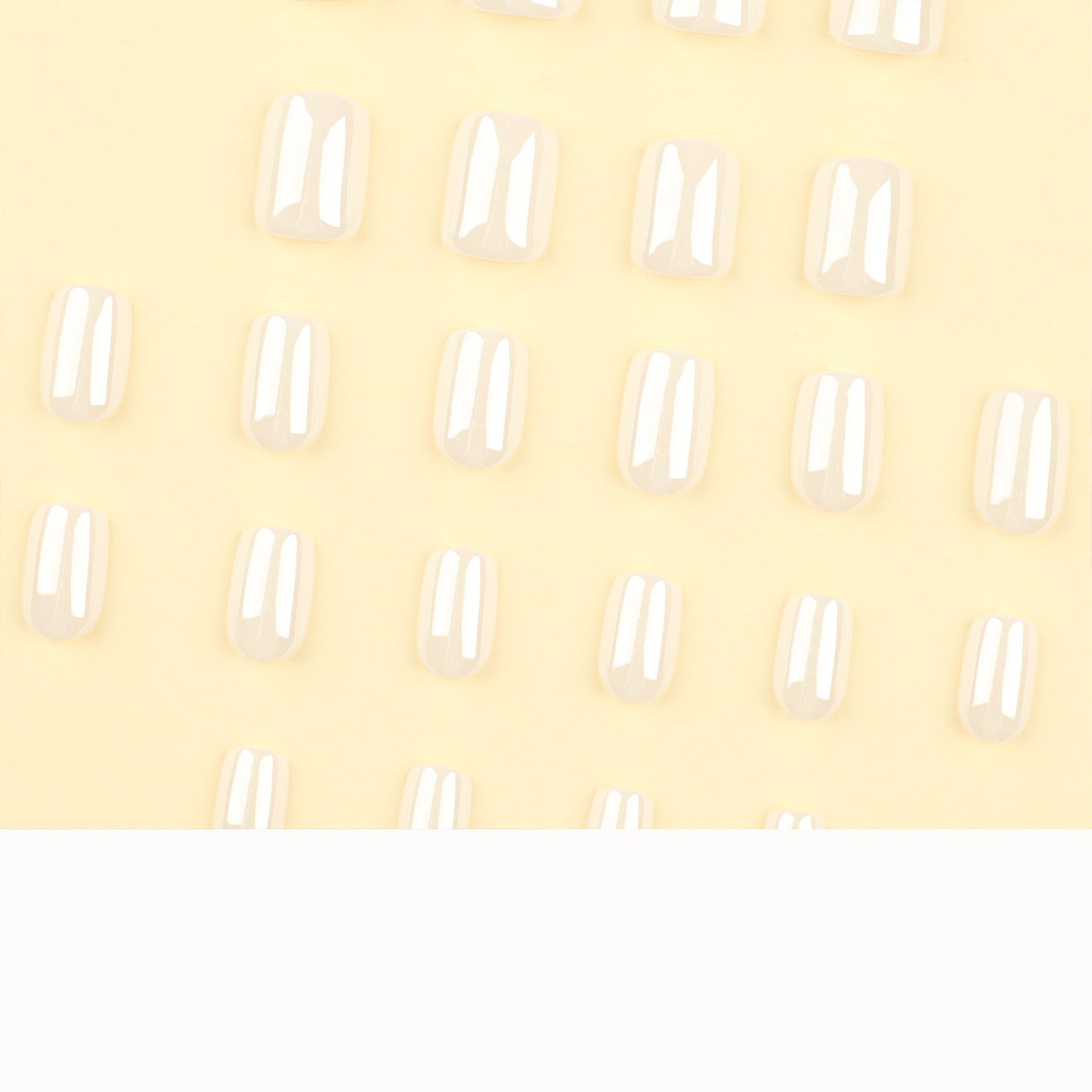 Press On Nails Milky White Natural Glossy Short Oval Fake Nails Nude Clean Girl Minimalist Nails Reusable Full Cover Stick On Nails for Women Everyday Office Wedding 77