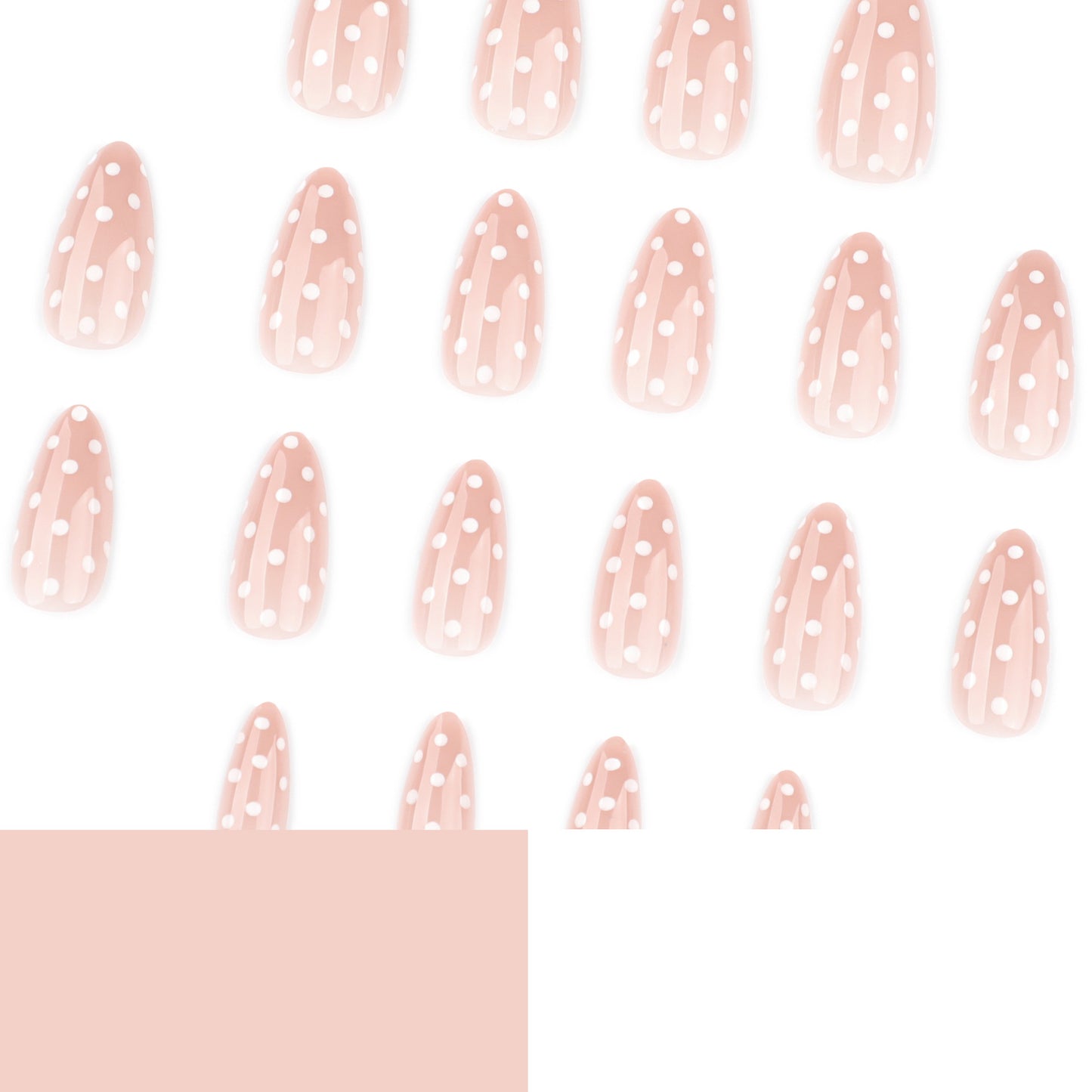 Press On Nails Nude Pink Polka Dot French Tip Minimalist Cute Nails Short Oval Glossy Fake Nails Natural Clean Girl Aesthetic Nails Reusable Full Cover Nails for Women Everyday Office 82