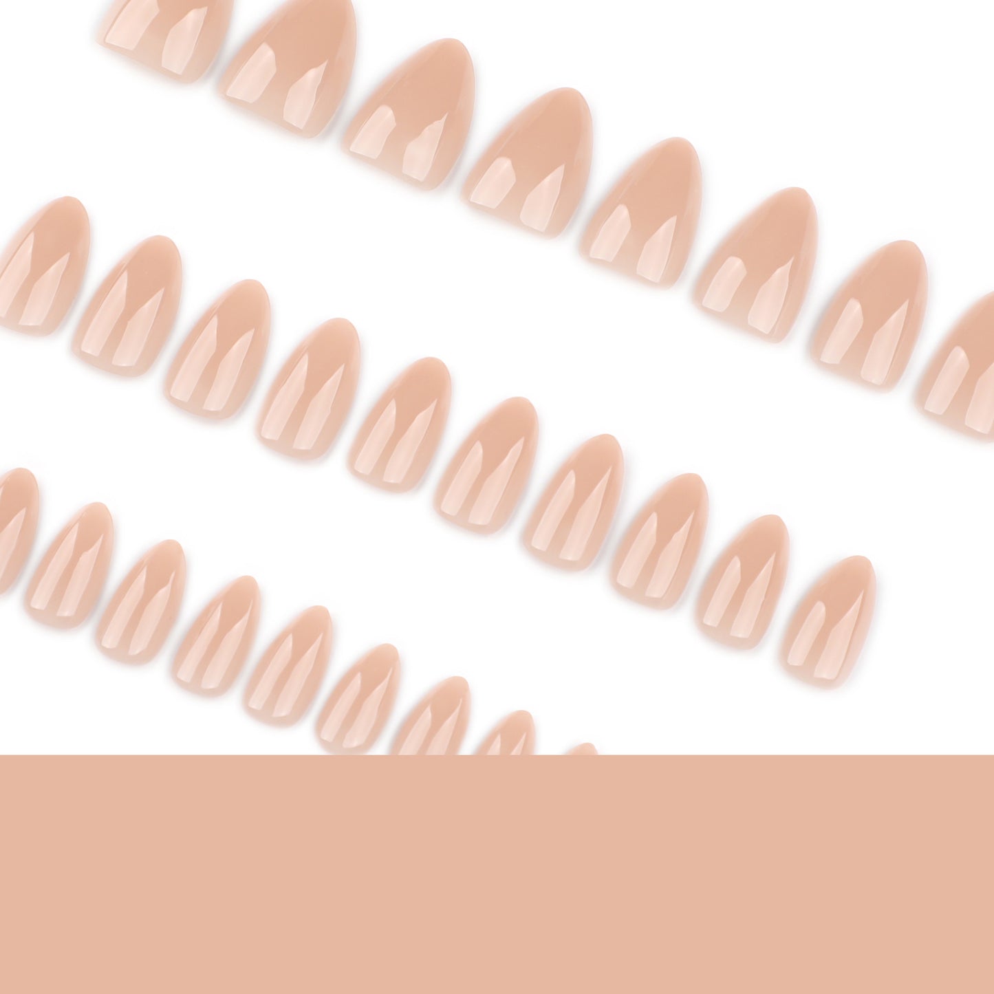 Nude Press On Nails Natural Sheer Look Glossy Almond Shape Minimal Clean Style Full Cover False Nails Kit Reusable Elegant Everyday Nails 122
