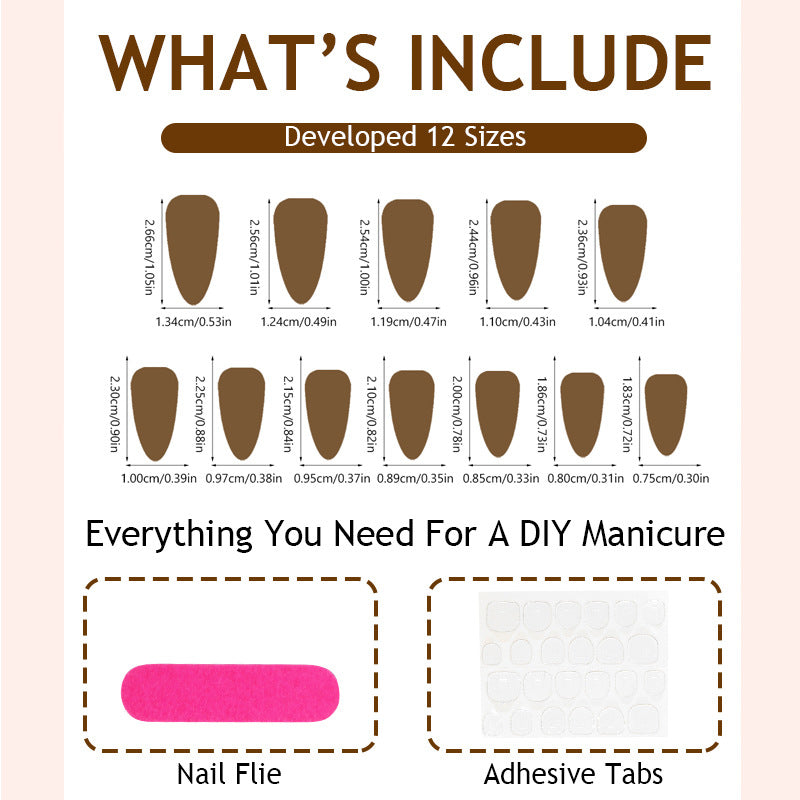 Nude Pink Press-On Nails Almond Black French Tip Star Rhinestone Reusable Glue On Fake Nails Elegant Set 46