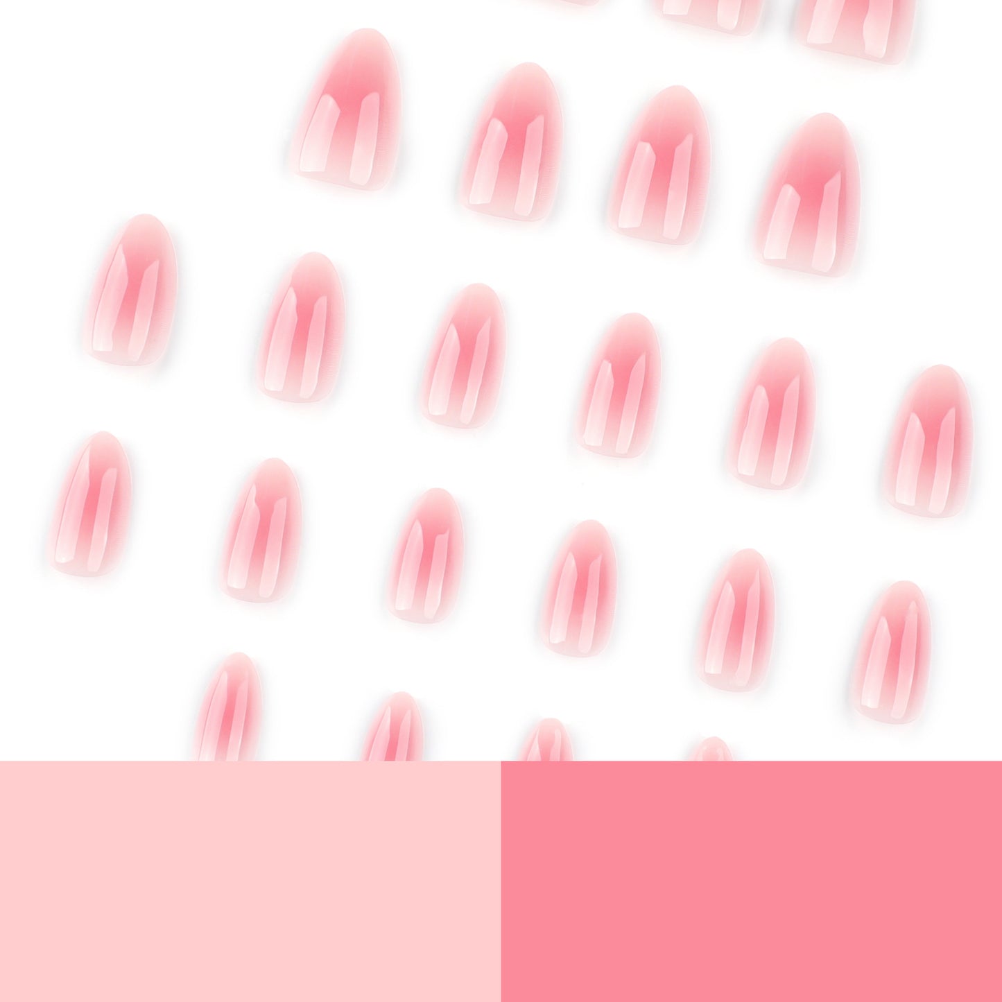 Sheer Pink Press On Nails with Water Ripple Texture Glossy Natural Look Short Almond Shape Reusable Full Cover False Nails Kit Minimal Nude Clean Girl Aesthetic Nails 90