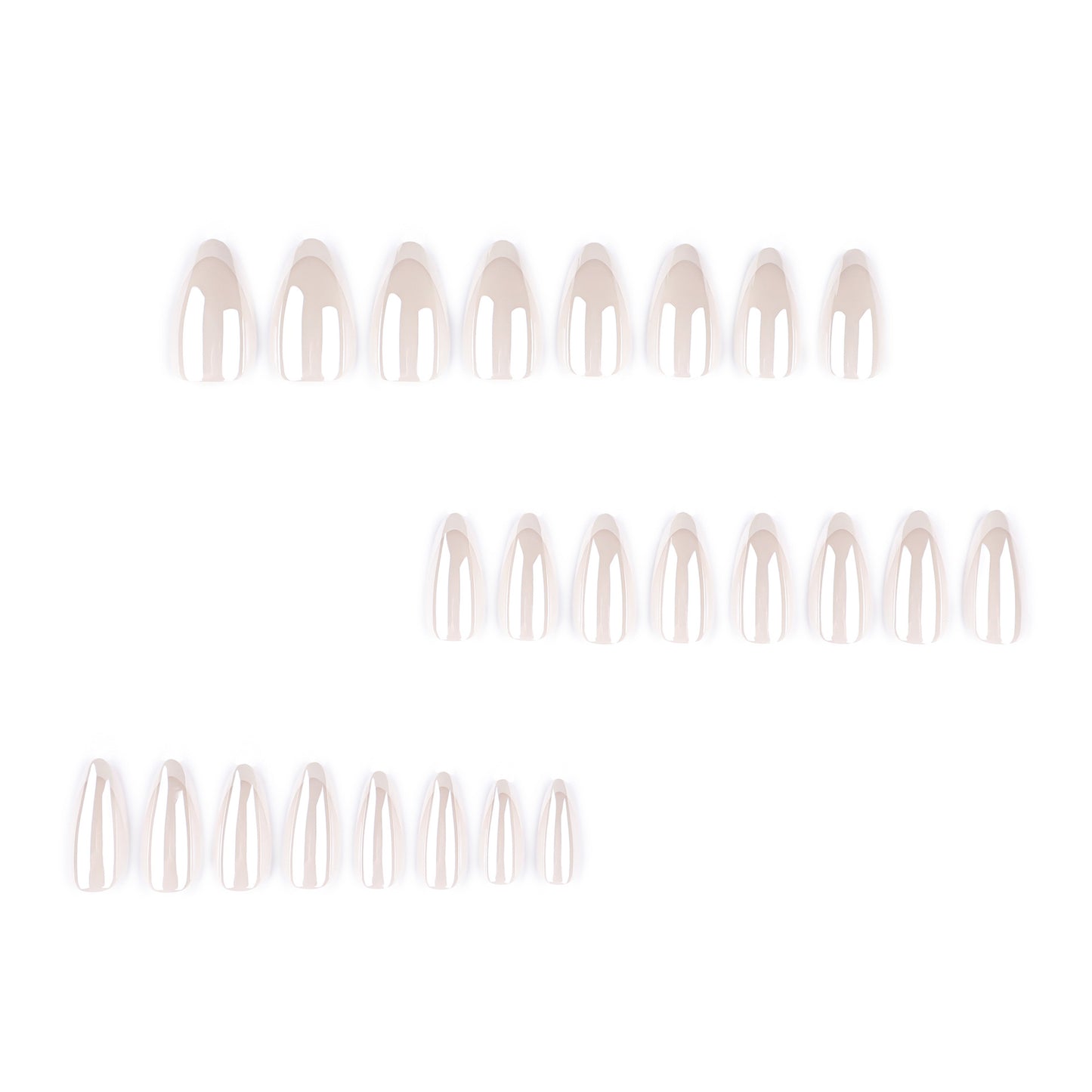 Press On Nails French Tip Pearl White Glossy Nude Nails Natural Clean Girl Aesthetic Fake Nails Reusable Short Almond Coffin Bridal Wedding Simple Elegant Nails for Women 74