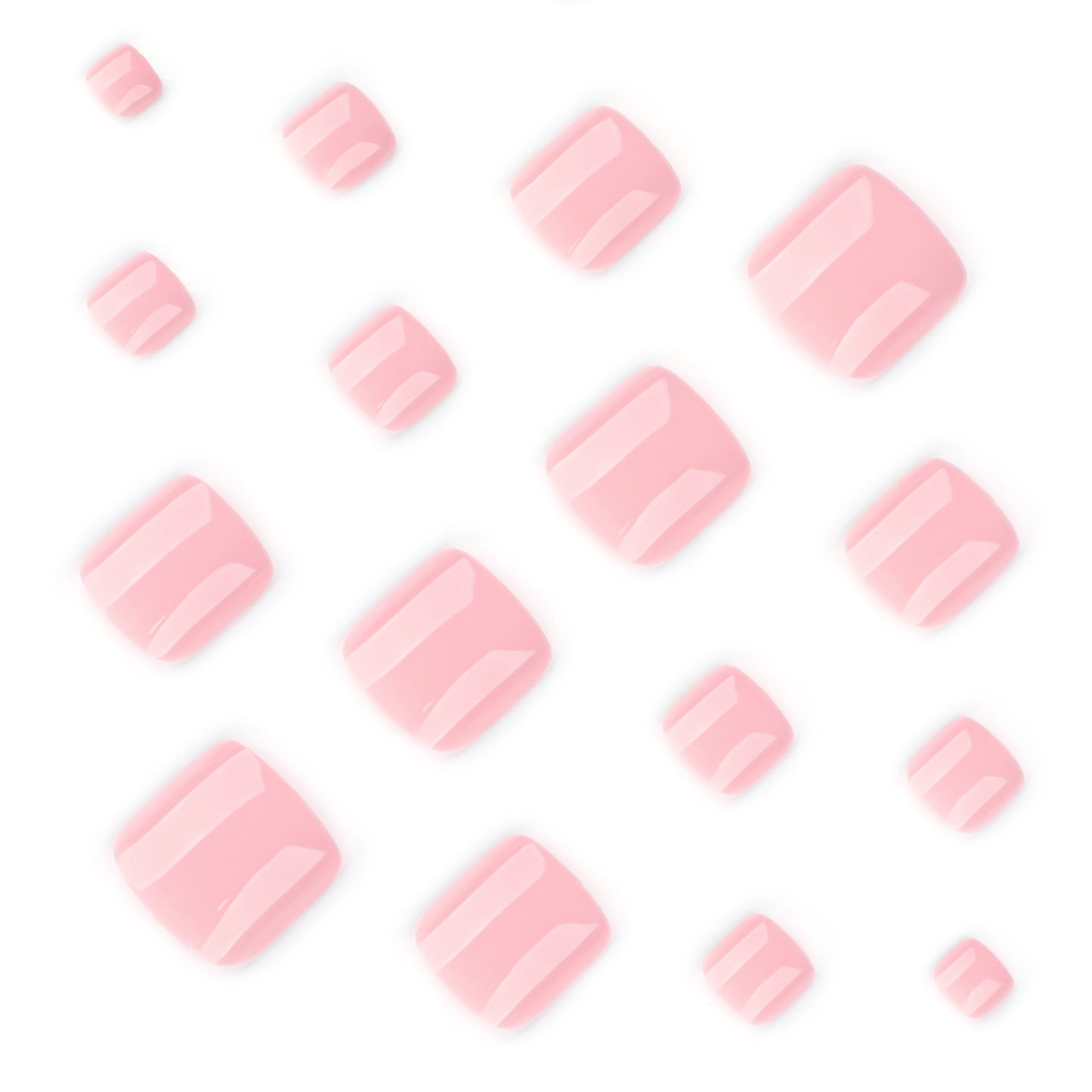 Press On Toenails Nude Pink Glossy Short Square Fake Toenails Natural Look Reusable Pedicure Set Simple Clean Girl Nails for Women Everyday Wear Sandal Ready Toe Nails 73