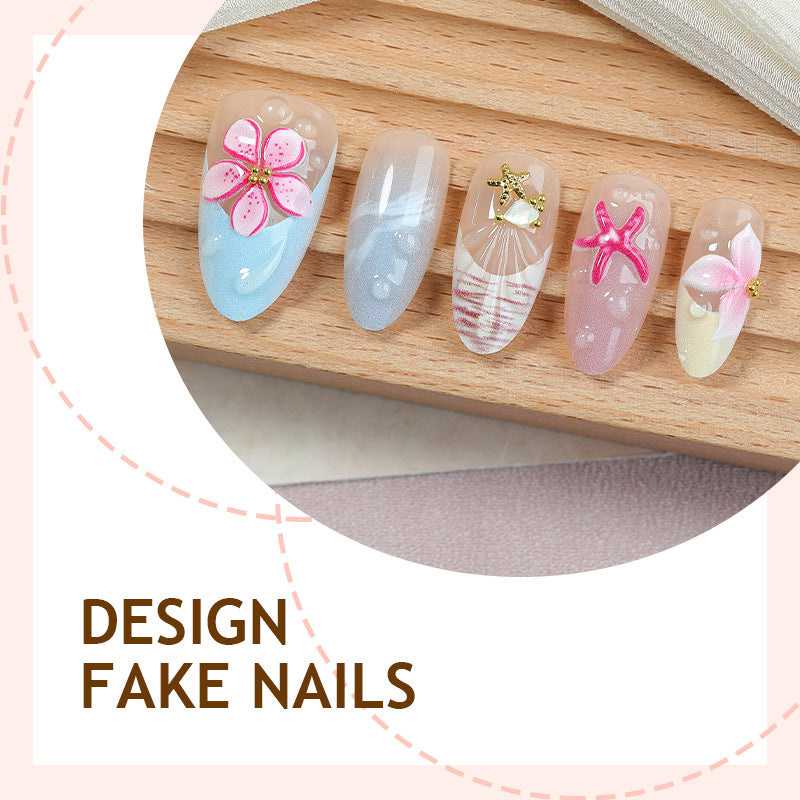 Press On Nails Pink Ombre Star Moon Design Gold Celestial Glossy Fake Nails Reusable Long Coffin Nail Set 69