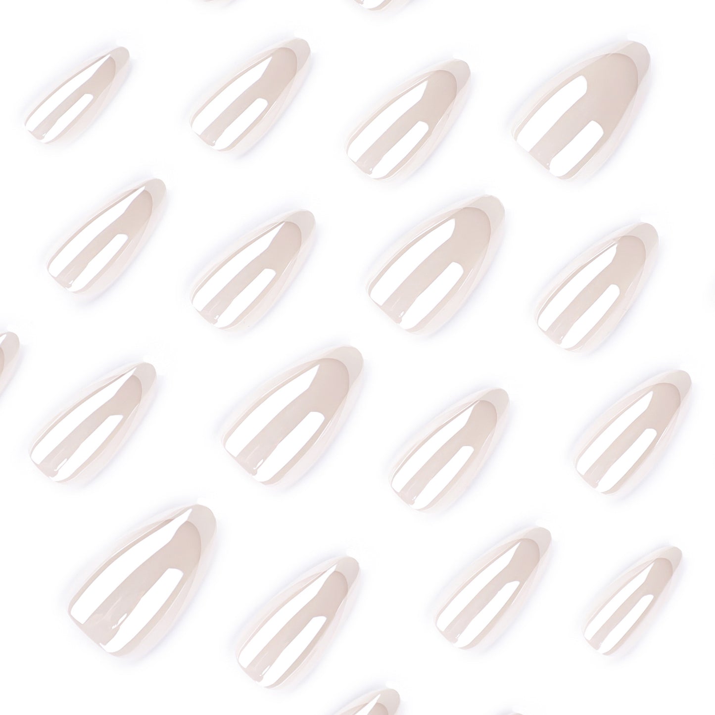 Press On Nails French Tip Pearl White Glossy Nude Nails Natural Clean Girl Aesthetic Fake Nails Reusable Short Almond Coffin Bridal Wedding Simple Elegant Nails for Women 74