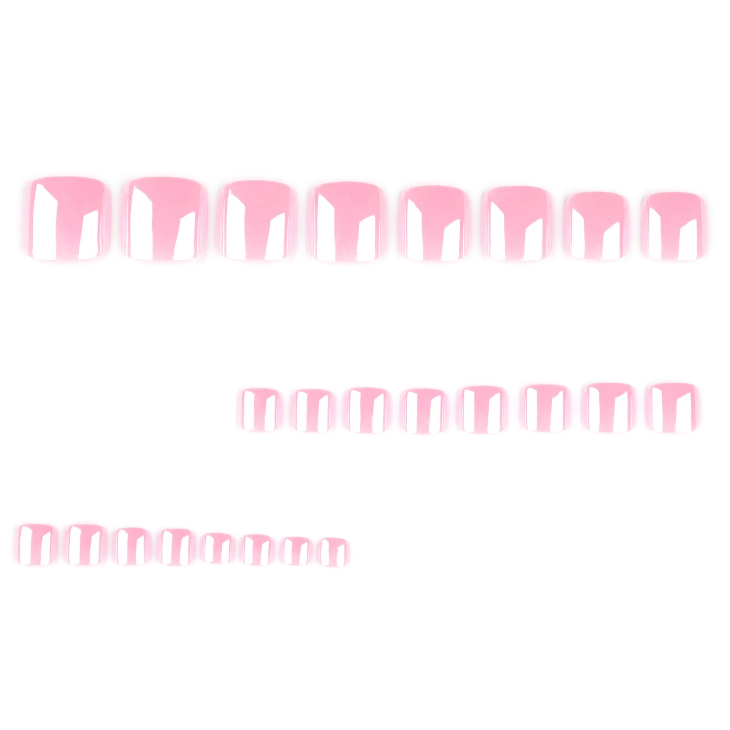 Hot Pink Press On Toenails Solid Color Glossy Short Squoval Full Cover Fake Toenails Kit Bright Summer Pedicure Nails Reusable 134