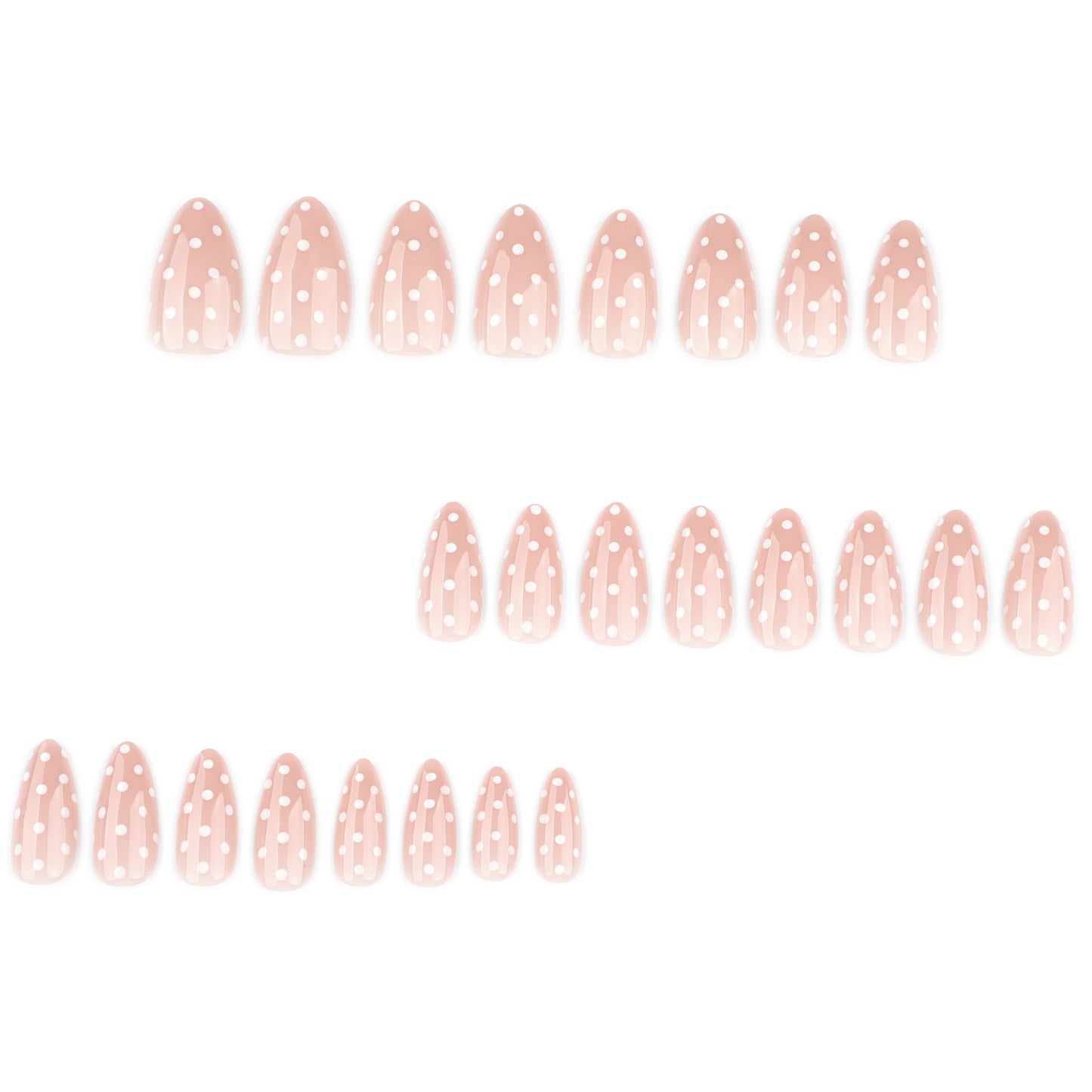 Press On Nails Nude Pink Polka Dot French Tip Minimalist Cute Nails Short Oval Glossy Fake Nails Natural Clean Girl Aesthetic Nails Reusable Full Cover Nails for Women Everyday Office 82