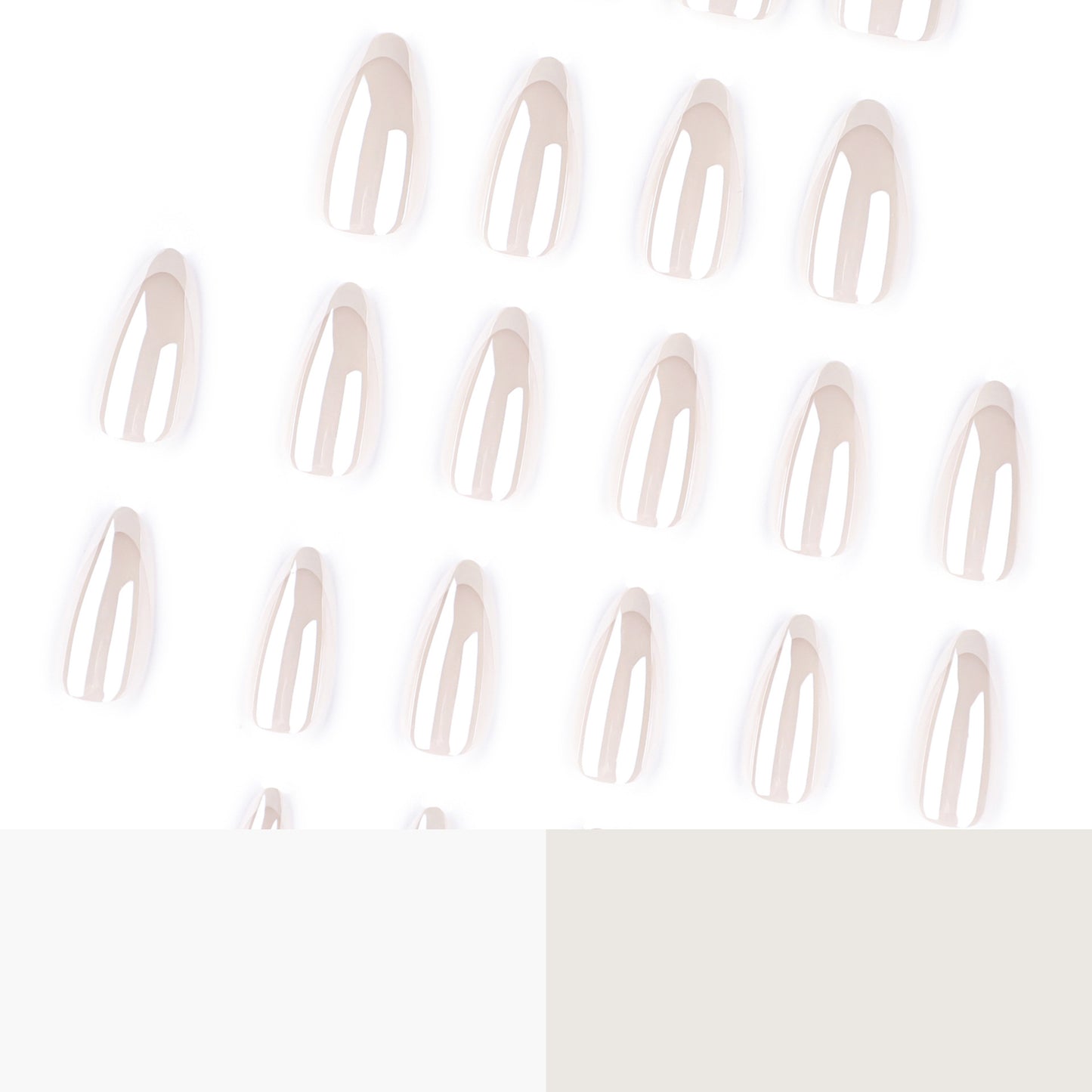 Press On Nails French Tip Pearl White Glossy Nude Nails Natural Clean Girl Aesthetic Fake Nails Reusable Short Almond Coffin Bridal Wedding Simple Elegant Nails for Women 74