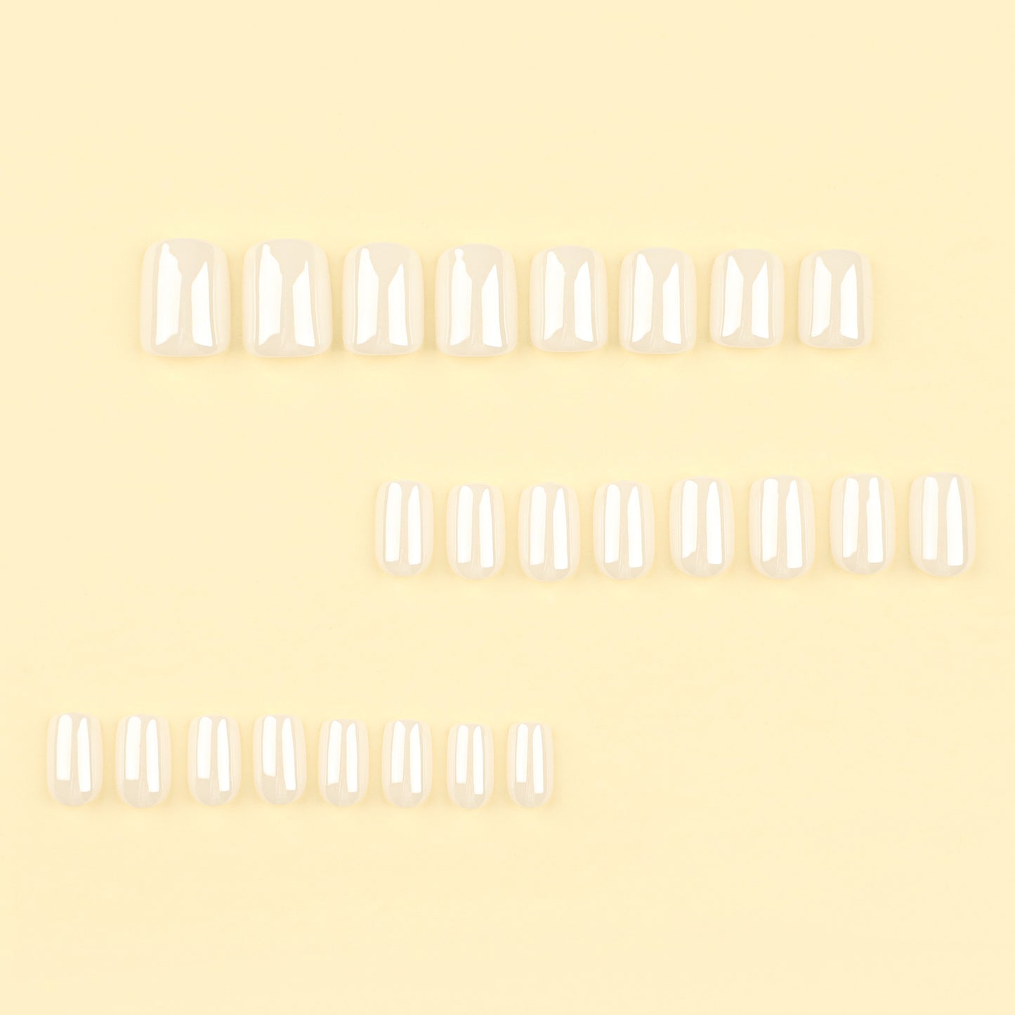 Press On Nails Milky White Natural Glossy Short Oval Fake Nails Nude Clean Girl Minimalist Nails Reusable Full Cover Stick On Nails for Women Everyday Office Wedding 77