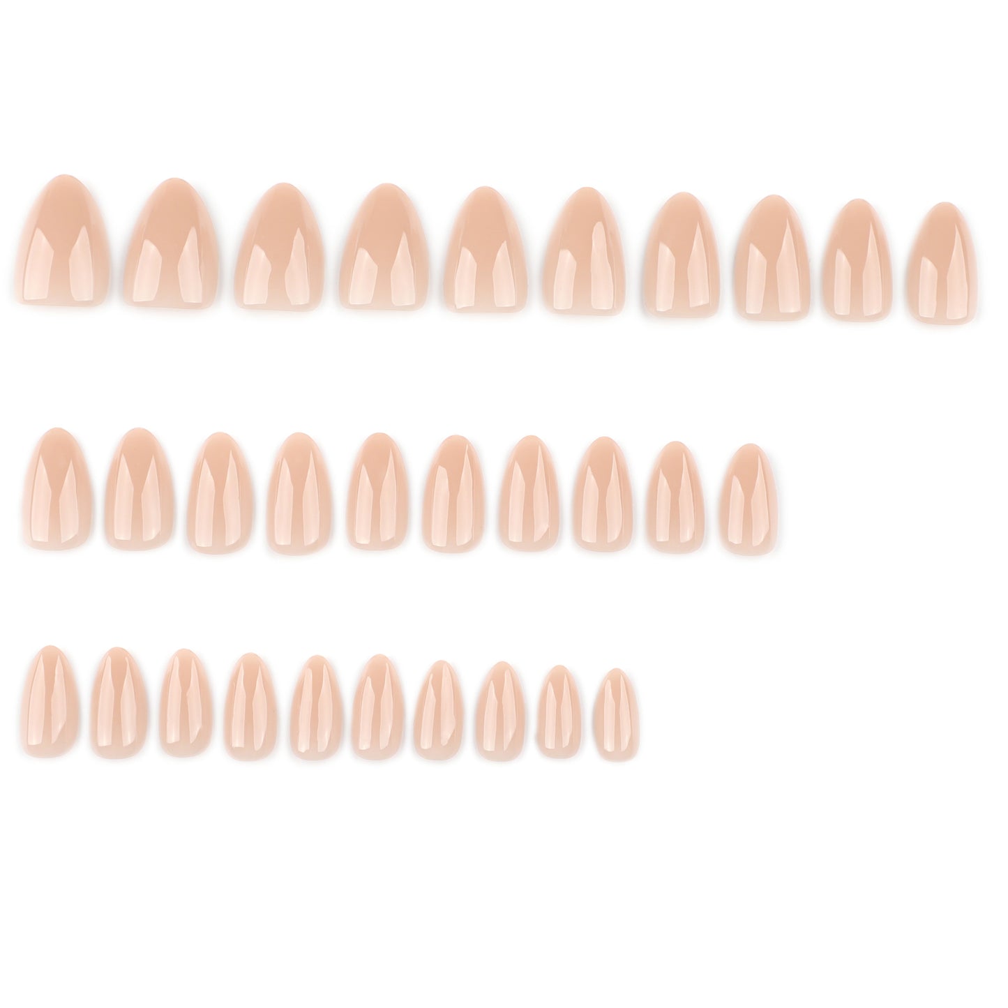 Nude Press On Nails Natural Sheer Look Glossy Almond Shape Minimal Clean Style Full Cover False Nails Kit Reusable Elegant Everyday Nails 122