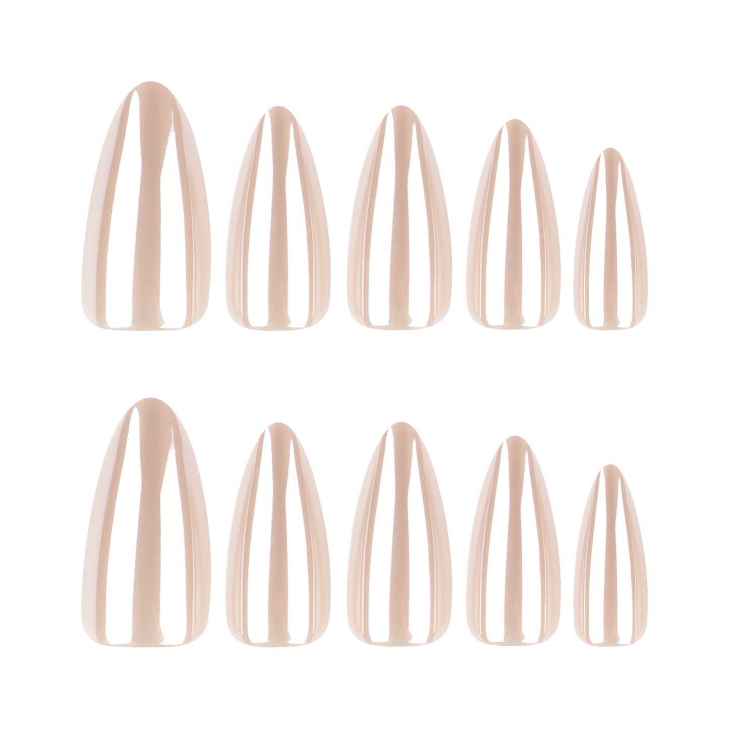 Pearl Chrome Press On Nails Almond Milky White Glossy Full Cover Reusable Glue On Nails for Women Wedding Bridal 04