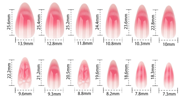 Press On Nails Pink Ombre Cat Eye Glitter Bow Pearl Balletcore Nails Long Almond Glossy Fake Nails Reusable Cute Coquette Aesthetic Nails for Women Party Wedding 75