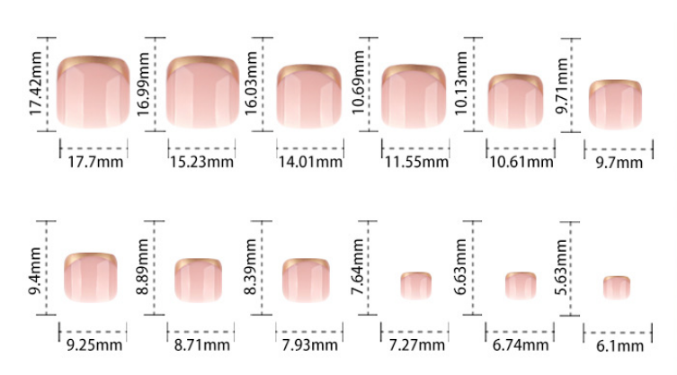 Nude Pink French Tip Press On Toenails with Gold Tips Glossy Short Squoval Shape Minimal Luxury Reusable Full Cover False Toe Nails Kit Elegant Pedicure Nails 102