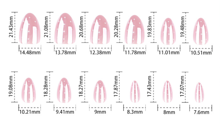 Nude Pink Polka Dot Press On Nails Almond Shape Glossy Fake Nails Short Elegant French Style Cute Minimalist Reusable Full Cover Acrylic Nails Kit 136