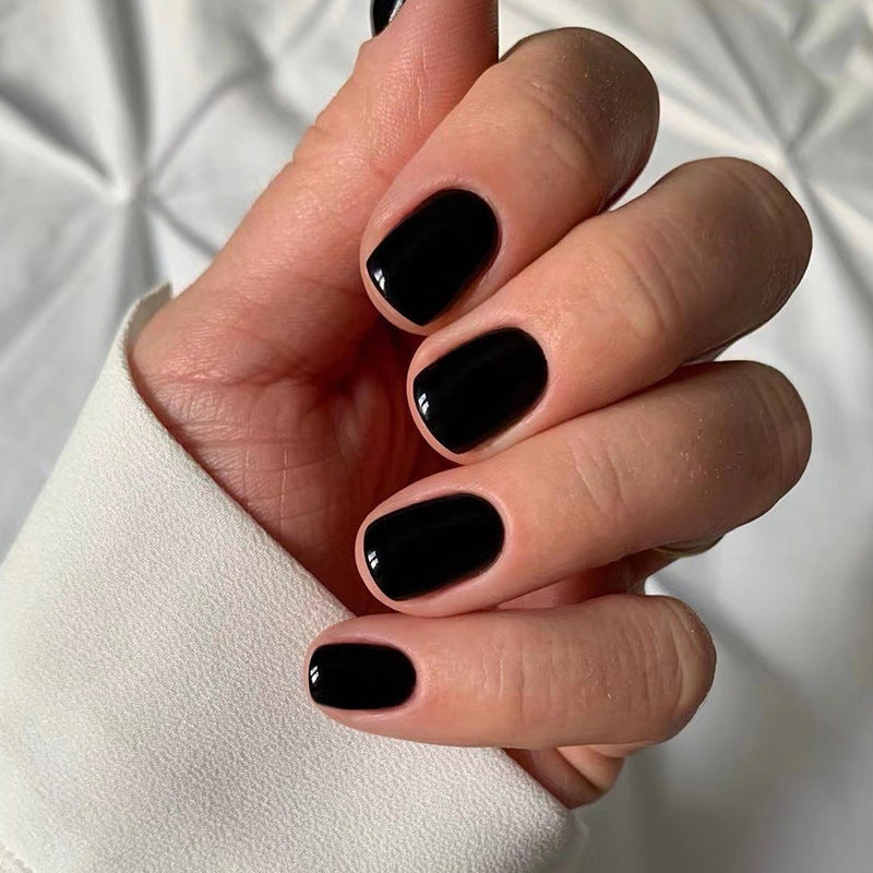 Press On Nails Glossy Short Natural Fake Nails Reusable Full Cover Nail Kit Easy Apply Durable Salon Look Nails 63